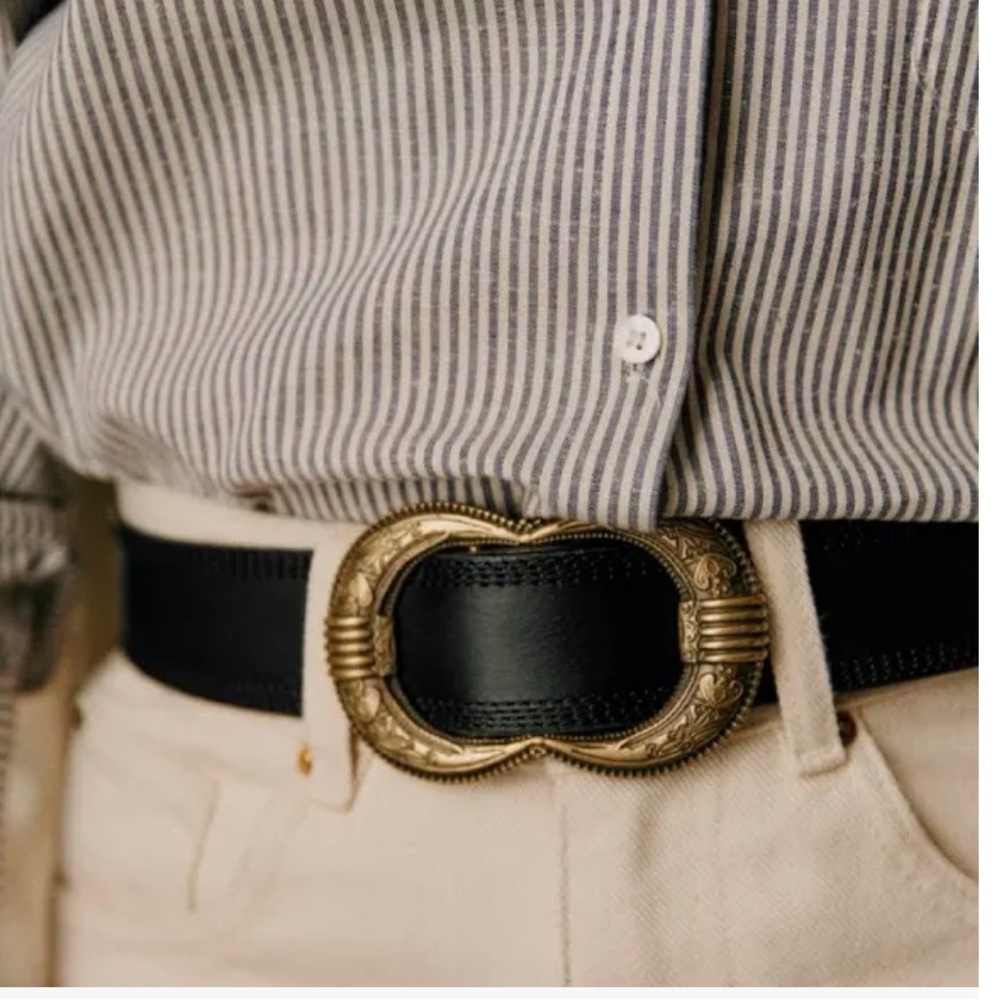 Sezane Black Leather Belt